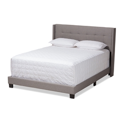 Baxton Studio Lisette Modern and Contemporary Grey Fabric Upholstered Queen Size Bed